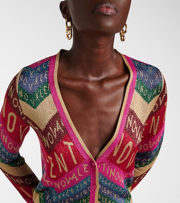 Vestido corto de jacquard con logo | Valentino