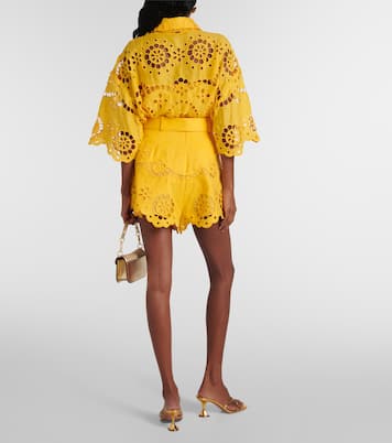 Short Pop en lin à broderie anglaise | Zimmermann