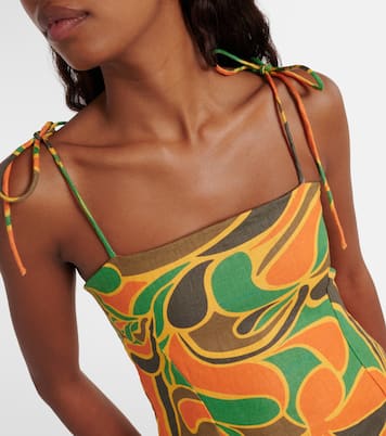 Vestido corto Ysla de lino estampado | Faithfull