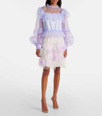 Top in organza con maniche a sbuffo | Susan Fang