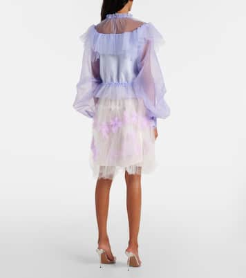 Top in organza con maniche a sbuffo | Susan Fang