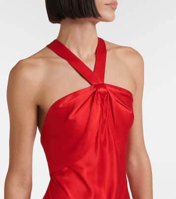 Losanna halterneck satin gown | Rixo