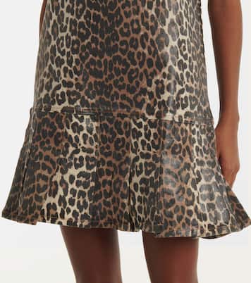 Robe en jean à motif léopard | Ganni