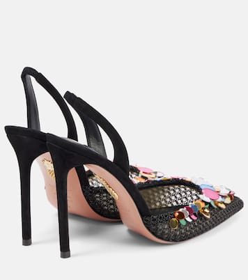 Escarpins slingback Can Can 105 en daim | Aquazzura