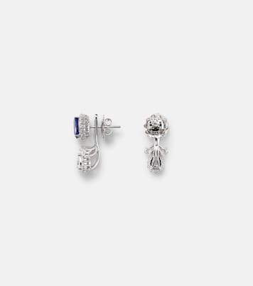 Orecchini Reign Supreme in oro bianco 18kt con diamanati e zaffiro | Yeprem