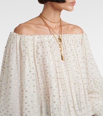 Top in mussola di misto seta jacquard | Chloé