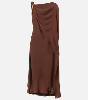 Draped open-back satin midi dress | Gucci