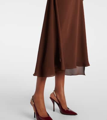 Draped open-back satin midi dress | Gucci