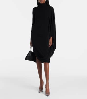 Vestido midi de cuello alto drapeado | Stella McCartney