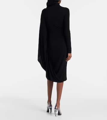 Vestido midi de cuello alto drapeado | Stella McCartney