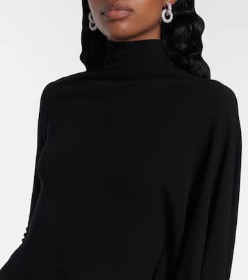 Vestido midi de cuello alto drapeado | Stella McCartney