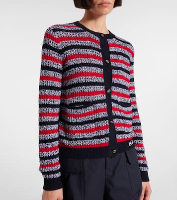 Cardigan in misto cotone a righe | Gucci
