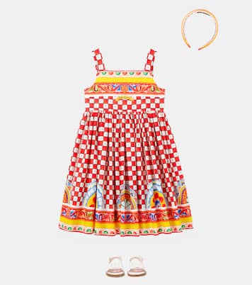 Taormina checked cotton dress | Dolce&Gabbana Kids