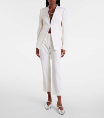Frayed wool gabardine blazer | McQueen