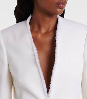 Frayed wool gabardine blazer | McQueen