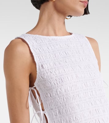 Shirred cotton top | Ganni