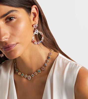 Collana Flower Riviere in oro 18kt con opale, zaffiri e diamanti | Suzanne Kalan