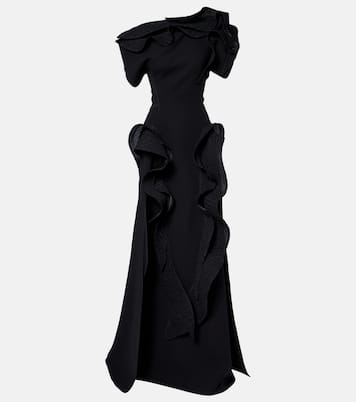 Synergies asymmetric ruffled gown  | Maticevski