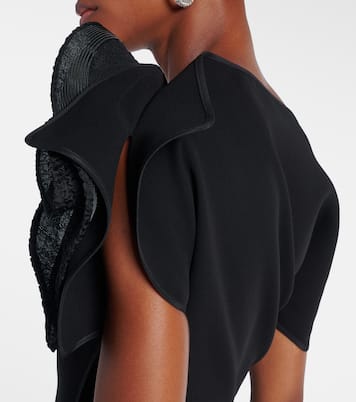 Synergies asymmetric ruffled gown  | Maticevski