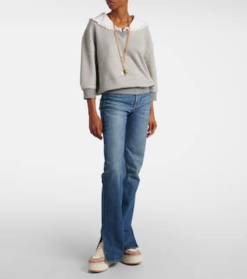 Nama suede-trimmed leather platform sneakers | Chloé