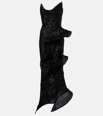 Thistle Wave ruffled sequined gown | Maticevski