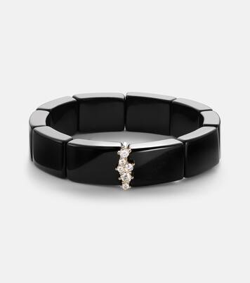 Pulsera de oro de 14 ct con diamantes y ónix | Sydney Evan