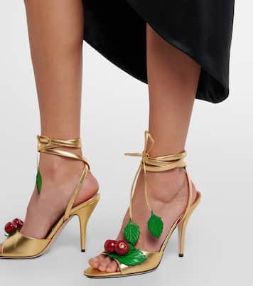 Cherryfic 100 metallic leather sandals | Valentino Garavani