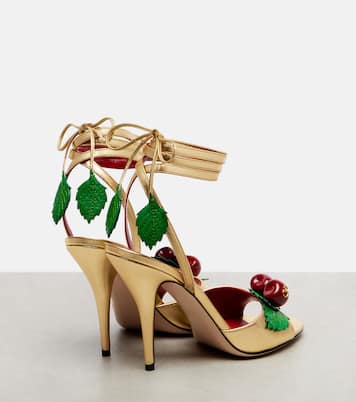 Cherryfic 100 metallic leather sandals | Valentino Garavani
