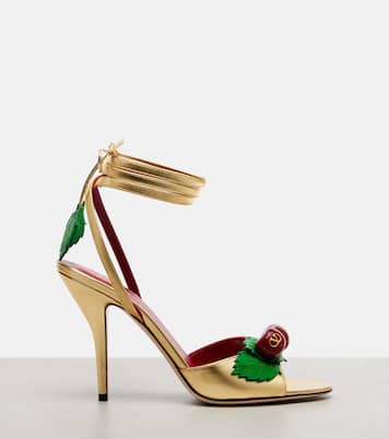 Cherryfic 100 metallic leather sandals | Valentino Garavani