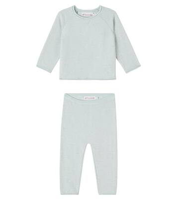 Loan striped cotton and cashmere sweater and pants set | Bonpoint