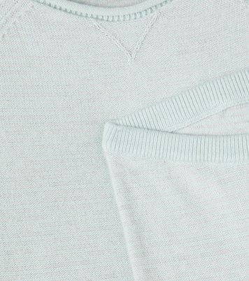 Loan striped cotton and cashmere sweater and pants set | Bonpoint