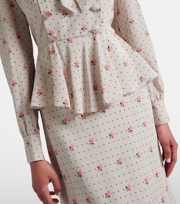 Floral polka-dot silk midi dress | Alessandra Rich