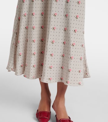 Floral polka-dot silk midi dress | Alessandra Rich