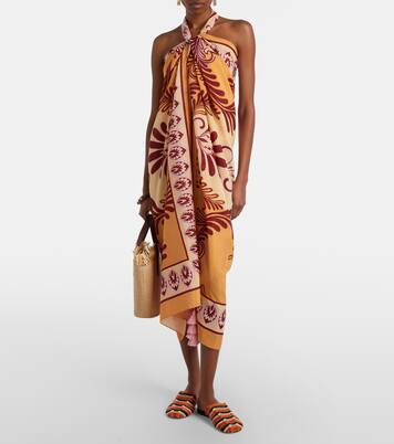 Basket Small fringed leather-trimmed tote bag | Farm Rio