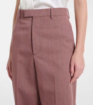 Wool and linen-blend tapered pants | Bottega Veneta