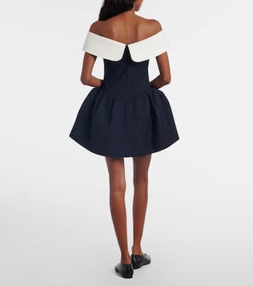 Off-Shoulder-Minikleid aus Wolle und Seide  | Shushu/Tong
