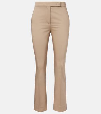 Cotton-blend cropped slim pants | Max Mara