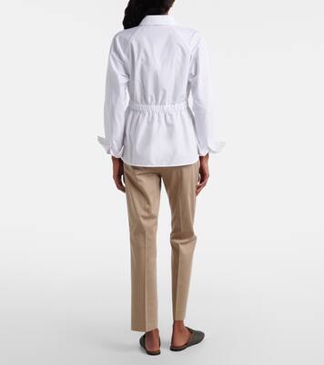 Cotton-blend cropped slim pants | Max Mara
