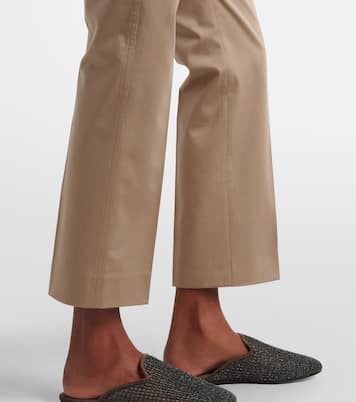 Cotton-blend cropped slim pants | Max Mara