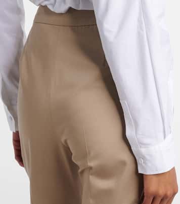 Cotton-blend cropped slim pants | Max Mara