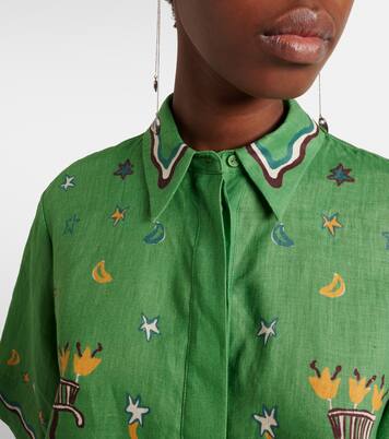 Sun Dancer printed linen shirt  | Alémais