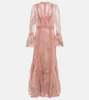 Verziertes Kleid aus Tüll | Costarellos