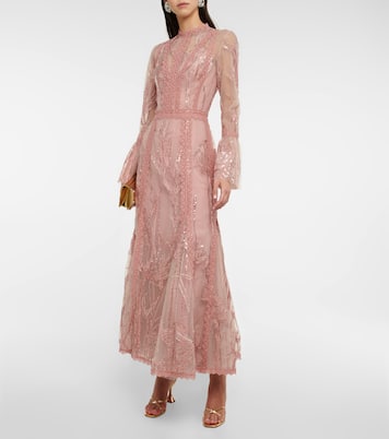 Verziertes Kleid aus Tüll | Costarellos