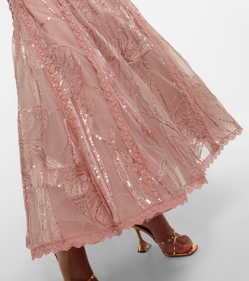 Verziertes Kleid aus Tüll | Costarellos