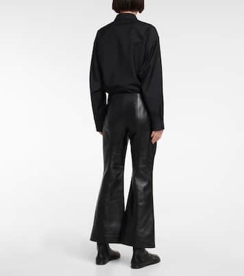Pantalon évasé Beck en cuir | The Row