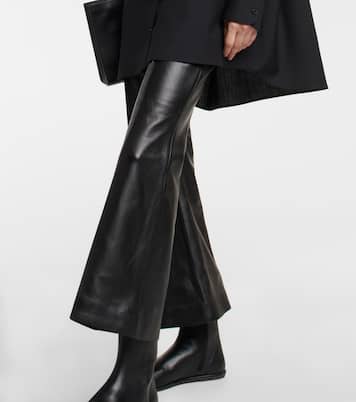 Pantalon évasé Beck en cuir | The Row