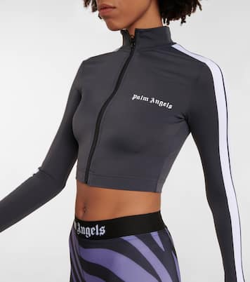 Cropped zip-up track jacket | Palm Angels