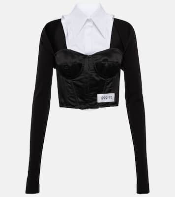 x Kim - Top in raso con scollo bardot | Dolce&Gabbana