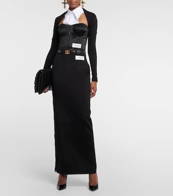x Kim - Top in raso con scollo bardot | Dolce&Gabbana