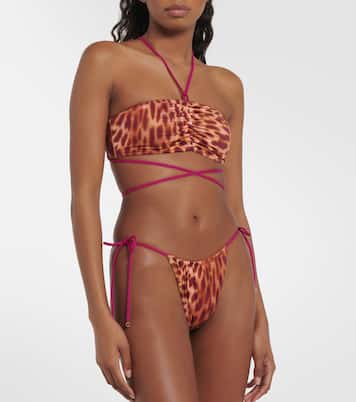 Leopard-print bandeau bikini top | Stella McCartney